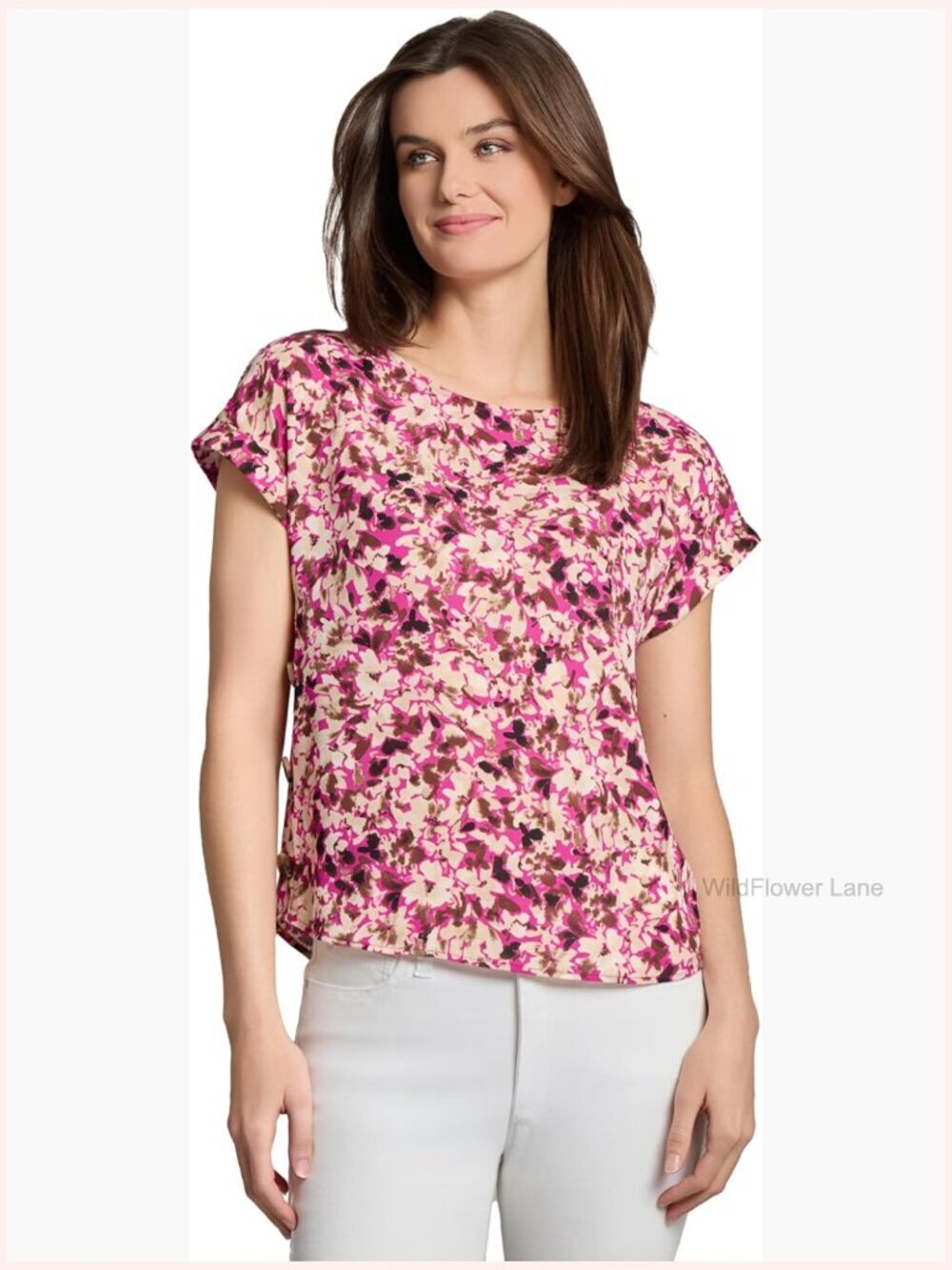 Short Sleeve Printed Top - Floral Tee, Breathable, Versatile